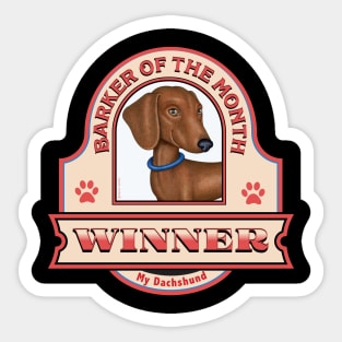 Dachshund-Barker of the Month Winner Sticker